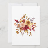 Herfst Bruiloft rustieke bloemen en pompoenen Kaart (Achterkant)