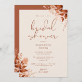 Herfst Bruiloft Rustieke Bloemige Bruiloftsborrel Kaart (Voorkant / Achterkant)