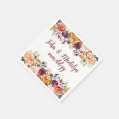 Herfst bruiloft serviette Waterverf gepersonalisee Servet (Hoek)