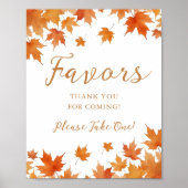 Herfst Bruiloft Shower Favoren Poster (Voorkant)