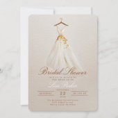 Herfst Bruiloft Shower Jurk Uitnodiging met Bloeme (Voorkant)