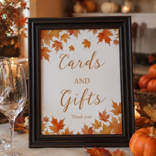 Herfst Bruiloft Shower Kaarten en Cadeaus Poster