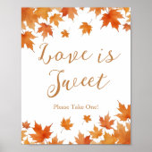 Herfst Bruiloft Shower Liefde is Zoet Favor Poster (Voorkant)