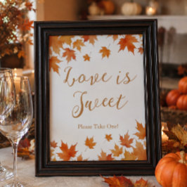 Herfst Bruiloft Shower Liefde is Zoet Favor Poster