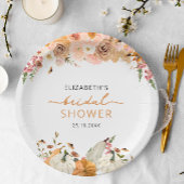 Herfst Bruiloft Shower Papieren Bord met Pompoen