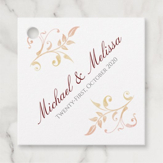 Herfst Bruiloft Spiraal Bedankjes Labels (Voorkant)