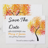 Herfst Bruiloft Spiraalboom "Save The Date" Save The Date (Voorkant / Achterkant)