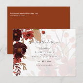 Herfst Bruiloft Suite Terracotta Bourgondië Rood Briefkaart (Voorkant / Achterkant)