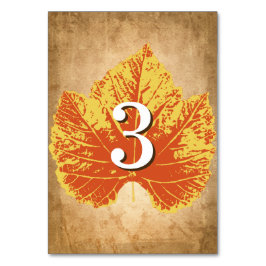 Herfst bruiloft tafel nummers | Rustieke Herfst th Kaart