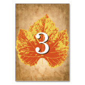 Herfst bruiloft tafel nummers | Rustieke Herfst th Kaart (Achterkant)