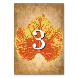 Herfst bruiloft tafel nummers | Rustieke Herfst th Kaart