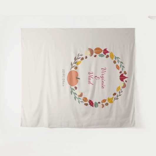 Herfst Bruiloft Tapestry & Photo Booth Achtergrond Wandkleed (Voorkant (horizontaal))