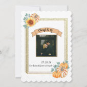 herfst bruiloft thema kaart (Achterkant)