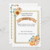 herfst bruiloft thema kaart (Voorkant / Achterkant)