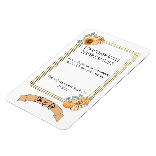 herfst bruiloft thema uitnodiging magneet (Linkerzijde)