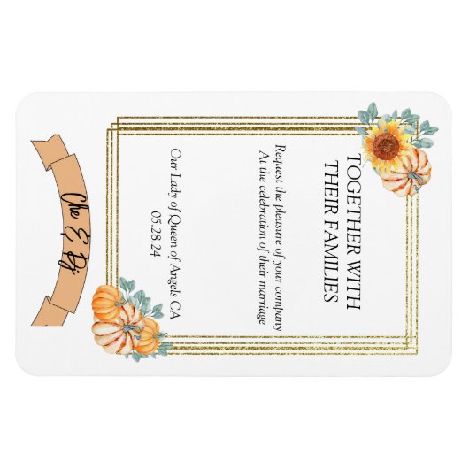 herfst bruiloft thema uitnodiging magneet (Horizontaal)