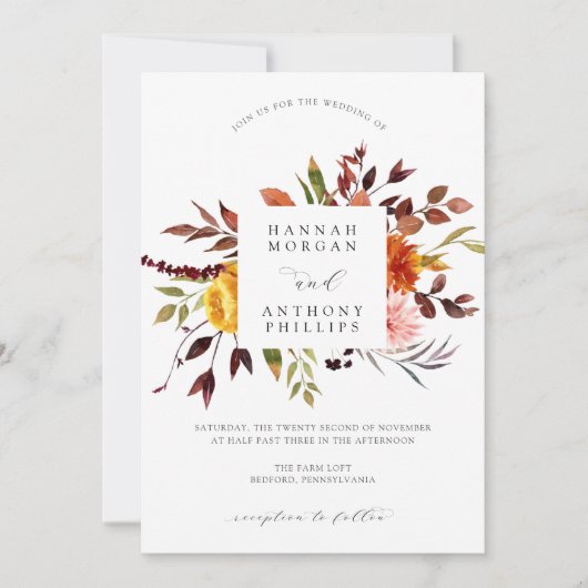 Herfst bruiloft uitnodiging (Voorkant)