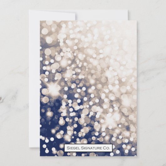 Herfst bruiloft uitnodiging - Champagne en Marine (Achterkant)