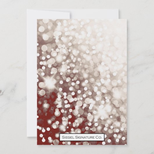 Herfst bruiloft uitnodiging - Champagne en Rood (Achterkant)