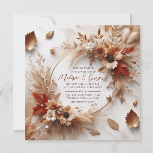 Herfst bruiloft uitnodiging herfst Halloween oogst (Voorkant)