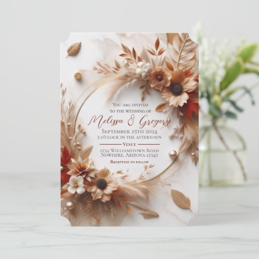 Herfst bruiloft uitnodiging herfst Halloween oogst (Staand voorkant)