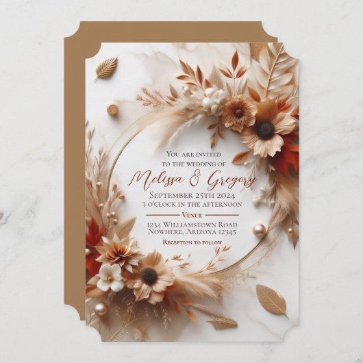 Herfst bruiloft uitnodiging herfst Halloween oogst (Voorkant / Achterkant)