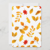 Herfst bruiloft. Uitnodiging voor herfst. Gele kra (Achterkant)