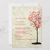 Herfst bruiloft uitnodigingen/rode espenbladeren kaart (Achterkant)