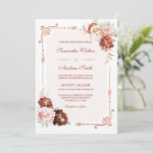 Herfst bruiloft verbrande Sinaasappel Sjabloon Kaart (Staand voorkant)