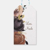 Herfst bruiloft vet glam bloemen moderne bloemen g cadeaulabel (Achterkant)