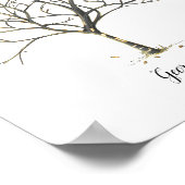 Herfst bruiloft vingerafdruk boom Gastenboek Poster (Hoek)