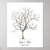 Herfst bruiloft vingerafdruk boom Gastenboek Poster (Voorkant)