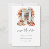 Herfst bruiloft voordeur Save the Date QR Code Kaart (Voorkant)