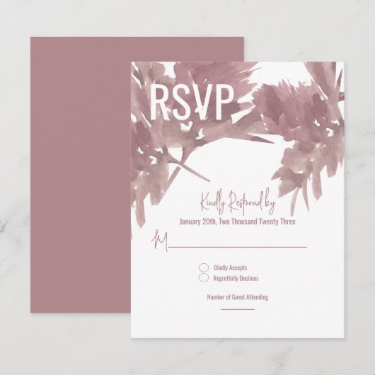 Herfst Bruiloft Waterverf Blad RSVP Kaart (Voorkant / Achterkant)