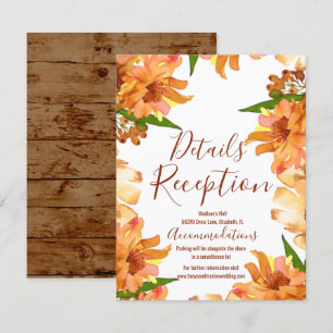 Herfst Bruiloft Waterverf Botanische Details Kaart