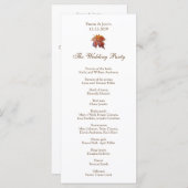 Herfst bruiloft Waterverf Leaf Rackckard Programmakaart (Voorkant / Achterkant)