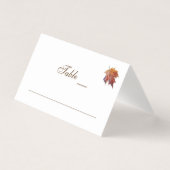 Herfst bruiloft Waterverf Vallen Leaf Place Card Visitekaartje (Voorkant)