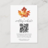 herfst bruiloft website informatie Waterverf blad Informatiekaartje (Voorkant)