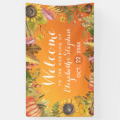 Herfst Bruiloft Welkom Herfst Esdoornbladeren Pomp Spandoek (Verticaal)