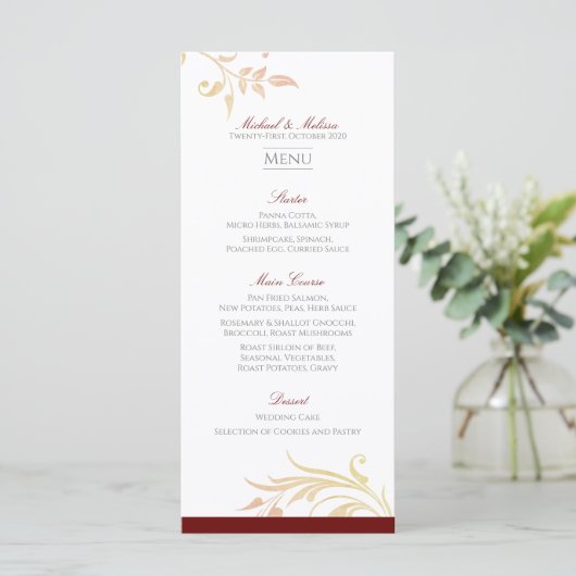 Herfst Bruiloft Werveling Menu (Staand voorkant)