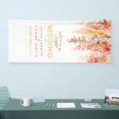 Herfst bruiloft wingkunst oranje bruine welkomstba spandoek (Beurs)