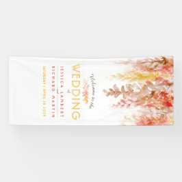 Herfst bruiloft wingkunst oranje bruine welkomstba spandoek