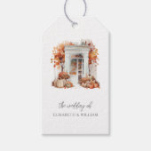 Herfst bruiloft witte voordeur gepersonaliseerd cadeaulabel (Voorkant)