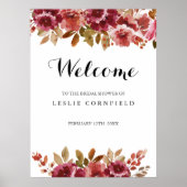 Herfst Bruiloftsontbijt & Bubbel Bruidsfeest Poster (Voorkant)