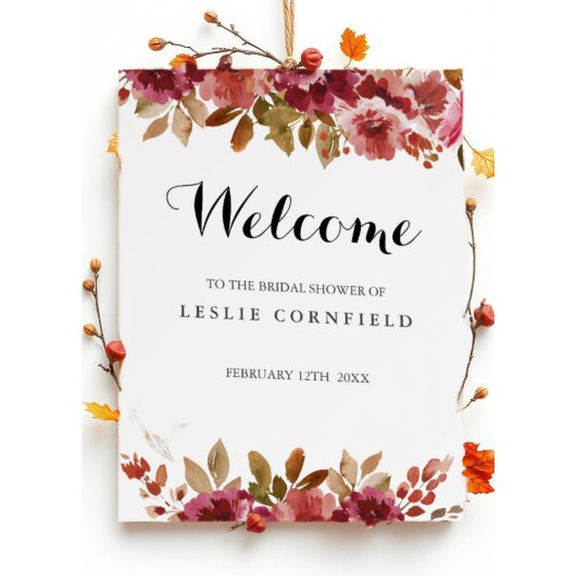 Herfst Bruiloftsontbijt & Bubbel Bruidsfeest Poster