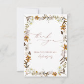 Herfst Bruiloftsontbijt met Wilde Bloemen Eleganti Bedankkaart (Voorkant)