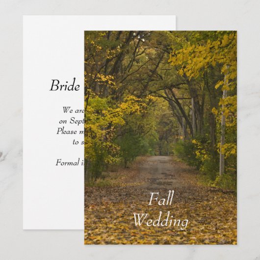 Herfst Bruiloftspad van het Leven Save the Date (Voorkant / Achterkant)