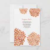 Herfst Bruiloftsreceptiekaart Bloeiende Bloemen Kaart (Achterkant)