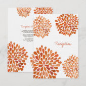 Herfst Bruiloftsreceptiekaart Bloeiende Bloemen Kaart (Voorkant / Achterkant)