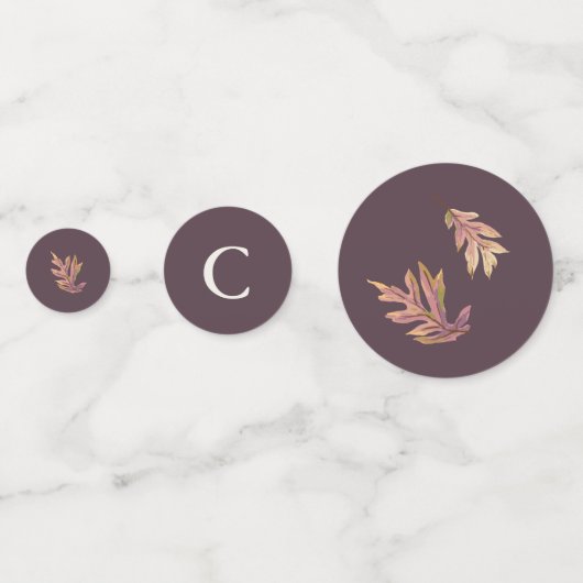 Herfst bruiloofsprobediner confetti (Achterkanten)